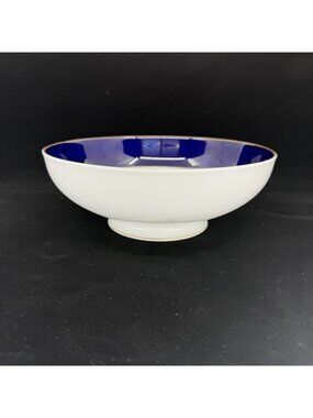 Rosenthal Classic Rose Cobalt Blue Gold Trim 8.5" Footed Serving Bowl Germany